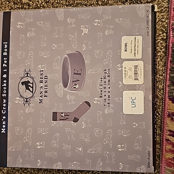 NIB Boston Terrier socks and dog bowl - Picture 2 of 2
